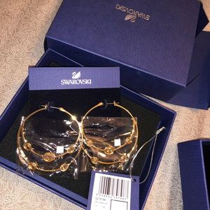 Swarovski Gold Gaze Hoop Earrings!